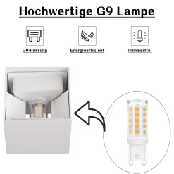 NETTLIFE Set de 4 Lampes Murales LED Ext, Blanc Chaud IP65, pour Maison, Chambre, Couloir, Cage d Escalier