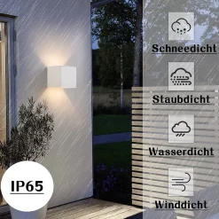 NETTLIFE Set de 4 Lampes Murales LED Ext, Blanc Chaud IP65, pour Maison, Chambre, Couloir, Cage d Escalier
