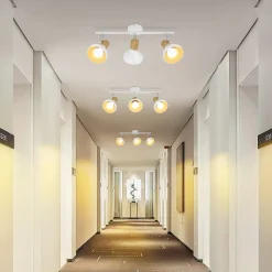 NETTLIFE Spot de plafond vintage E14 intérieur industriel abat-jour en fer orientable sans ampoule