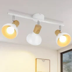 NETTLIFE Spot de plafond vintage E14 intérieur industriel abat-jour en fer orientable sans ampoule