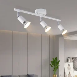 NETTLIFE Spot de plafond LED 3 ampoules plafonnier - plafonnier d'intérieur GU10 blanc chaud moderne