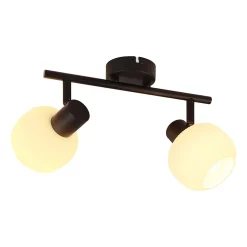 NETTLIFE Spot de plafond noir E14 intérieur vintage abat-jour en verre spot