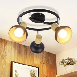 NETTLIFE Spot de plafond 3 flammes E14 plafonnier vintage orientable pour couloir salon