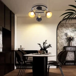 NETTLIFE Spot de plafond 3 flammes E14 plafonnier vintage orientable pour couloir salon