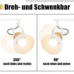 NETTLIFE Spot de plafond vintage noir E27 orientable lampe de couloir rétro métal industriel orientable