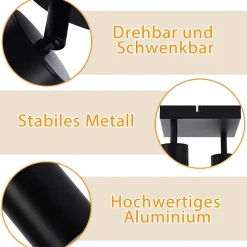 NETTLIFE Spot de plafond salon 2 ampoules noir GU10 plafonnier pivotant spot intérieur moderne pour chambre cuisine