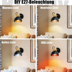 NETTLIFE Spot de plafond vintage noir E27 orientable rétro entrée salon chambre