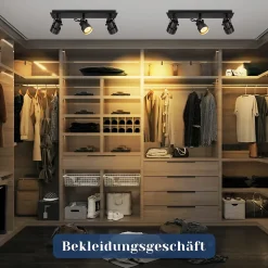 NETTLIFE Spot de Plafond Noir Plafonnier Vintage GU10 Lampe de Cuisine pour Orientable 3 Flammes Vintage