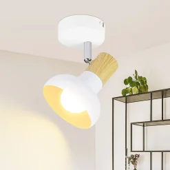 NETTLIFE Spot de plafond 1 flamme plafonnier blanc spot de couloir industriel E14 intérieur orientable