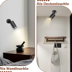 NETTLIFE Spot de plafond noir 1 ampoule plafonnier moderne spot GU10 spots orientables intérieur métal