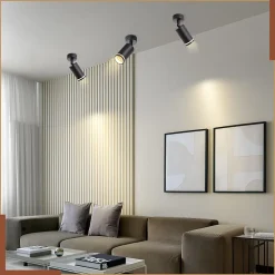 NETTLIFE Spot de plafond noir 1 ampoule plafonnier moderne spot GU10 spots orientables intérieur métal