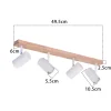 NETTLIFE Spot de plafond 4 flammes bois noir vintage GU10 plafonnier orientable lampe de couloir orientable