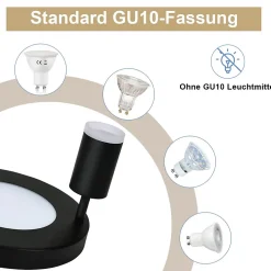 NETTLIFE Spot de plafond 2 ampoules noir 3000K protection des yeux installation facile orientable GU10