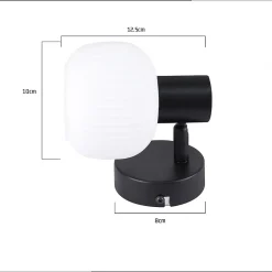 NETTLIFE Spot de plafond noir E14 abat-jour en verre vintage d'intérieur Spot moderne pour chambre à coucher salon