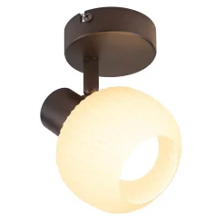 NETTLIFE Spot de plafond noir E14 abat-jour en verre vintage d'intérieur Spot moderne pour chambre à coucher salon