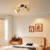 NETTLIFE Spot De Plafond 2 Flammes E14 Noir Naturel Plafonnier Papier Salon