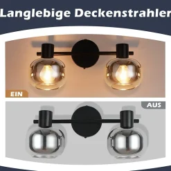 NETTLIFE Spot de plafond spots de plafond noirs GU10-2 moderne