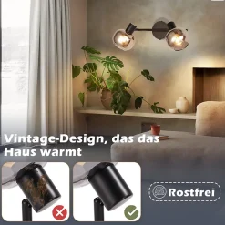 NETTLIFE Spot de plafond spots de plafond noirs GU10-2 moderne