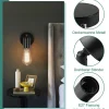 NETTLIFE Spot E27 noir lampe murale vintage lampe de cuisine pour salon, chambre à coucher Max.40 W