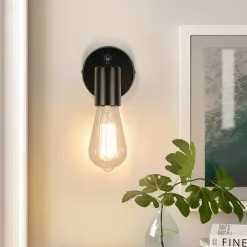 NETTLIFE Spot E27 noir lampe murale vintage lampe de cuisine pour salon, chambre à coucher Max.40 W