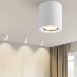 NETTLIFE Spot En Saillie Blanc Rond Gu10 Spots De Plafond Plâtre Moderne Petit 40w