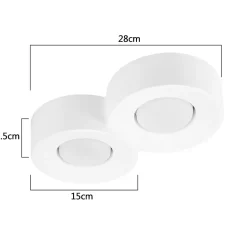 NETTLIFE Spot En Saillie Blanc Rond Couloir Plafonnier Gx53 2 Flammes Plafonnier Moderne En Max.10w