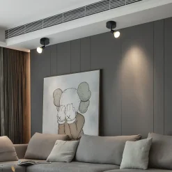 NETTLIFE Spot GU10 Max.40 W Applique murale d'intérieur moderne noire,abat-jour en tissu métallique, pour couloir, cuisine,