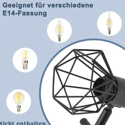 NETTLIFE Spot plafond 3 ampoules E14 noir industriel orientable vintage salon cuisine chambre
