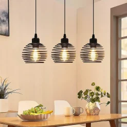 NETTLIFE Suspension de table Vintage noir Lampe de table E27 Lampe de salle à manger Rétro cuisine industrielle