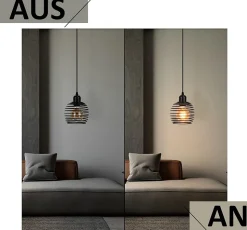 NETTLIFE Suspension E27 Noir Diam.15cm Vintage Conception à ressort Métal avec Prise et Interrupteur Rétro