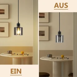 NETTLIFE Suspension fer Diam.11cm E27 Max.40w Noir Vintage 1 Ampoule Lampe de Salle à Manger Lampe à Suspension Rétro