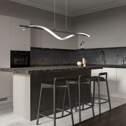 NETTLIFE Suspension LED Argenté 100cm Aluminium Dimmable