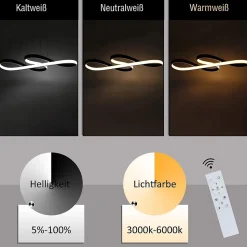 NETTLIFE Suspension LED Silicone Noir 75cm Dimmable avec Télécommande