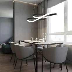 NETTLIFE Suspension LED Silicone Noir 75cm Dimmable avec Télécommande