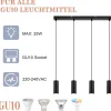 NETTLIFE Suspension métal noir diamètre 60 cm GU10 4 flammes salon industriel salle à manger lampe moderne pour intérieur