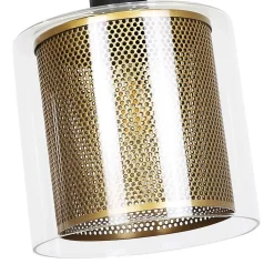 NETTLIFE Suspension métal noir doré E14 Diam.171,5 cm vintage industrielle verre 3 lampes pour salon, bureau, salle à manger