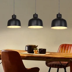 NETTLIFE Suspension Métal Noir E27 Diam.170cm Table à Vintage Lampe Industrielle 1 Ampoule