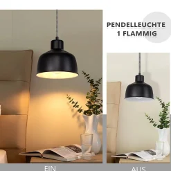 NETTLIFE Suspension Métal Noir E27 Diam.170cm Table à Vintage Lampe Industrielle 1 Ampoule