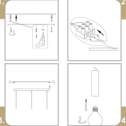 NETTLIFE Suspension or 3 ampoules lampe suspendue - lampe suspendue table à manger E27 industrielle métal suspendue
