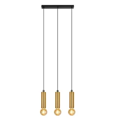 NETTLIFE Suspension or 3 ampoules lampe suspendue - lampe suspendue table à manger E27 industrielle métal suspendue