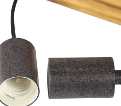 NETTLIFE suspension salle à manger table à manger bois vintage E27 suspension 61 CM Industriel