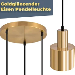 NETTLIFE suspension table à manger lampe suspendue lampe suspension vintage 3 flammes ronde design moderne E27