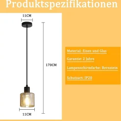 NETTLIFE Suspension table à manger lampe suspendue vintage suspension E27 suspension noire 1 ampoule rétro industriel