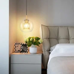 NETTLIFE Suspension table de salle à manger en verre - 1 flamme Vintage E27 Lampe à suspendre noir