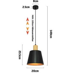 NETTLIFE Suspension Vintage Salle à Manger 2x Lampe Suspendue Noire Lampe Suspendue Industrielle E27 Métal Rétro