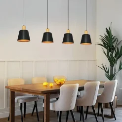 NETTLIFE Suspension Vintage Salle à Manger 2x Lampe Suspendue Noire Lampe Suspendue Industrielle E27 Métal Rétro