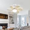 NETTLIFE Ventilateur de plafond avec lumière, télécommande, silencieux, avec minuterie, 6 pales, pour chambre à coucher