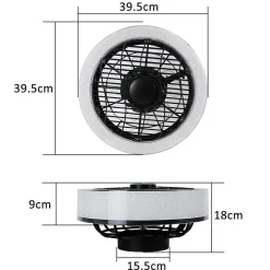 NETTLIFE Ventilateur plafond LED 39,5cm moderne silencieux télécommande minuterie 34W dimmable