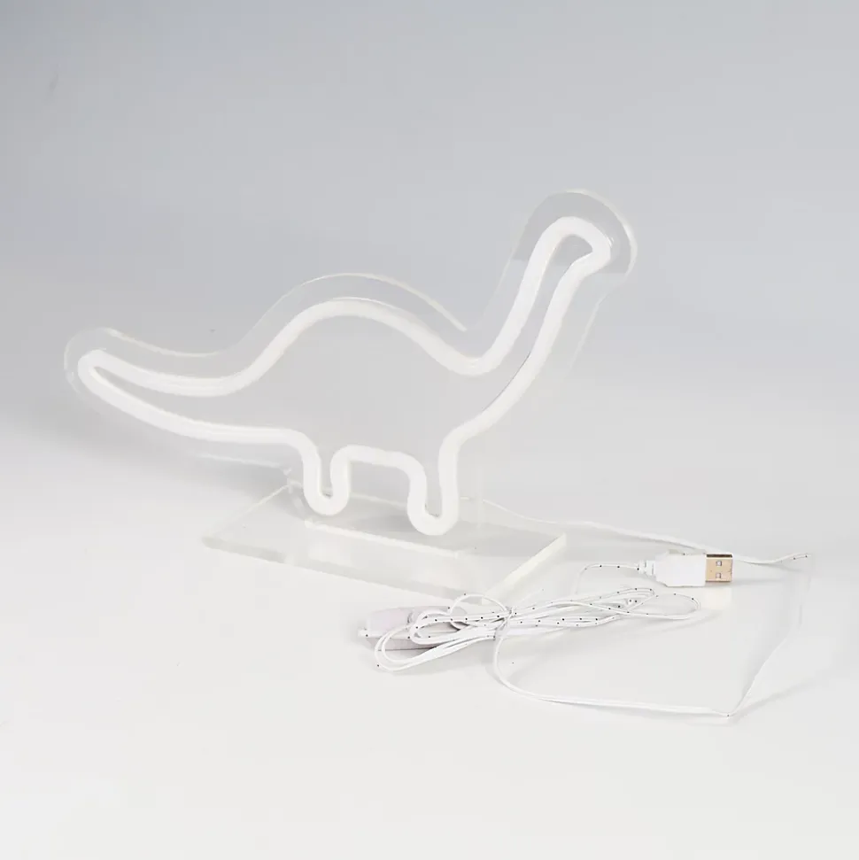 Néon LED dinosaure diplodocus vert IP20 H.19cm 5W Seynave