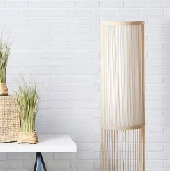 NORI Lampadaire 1L nature/blanc E27 40W - bambou/textile - ampoule non incluse